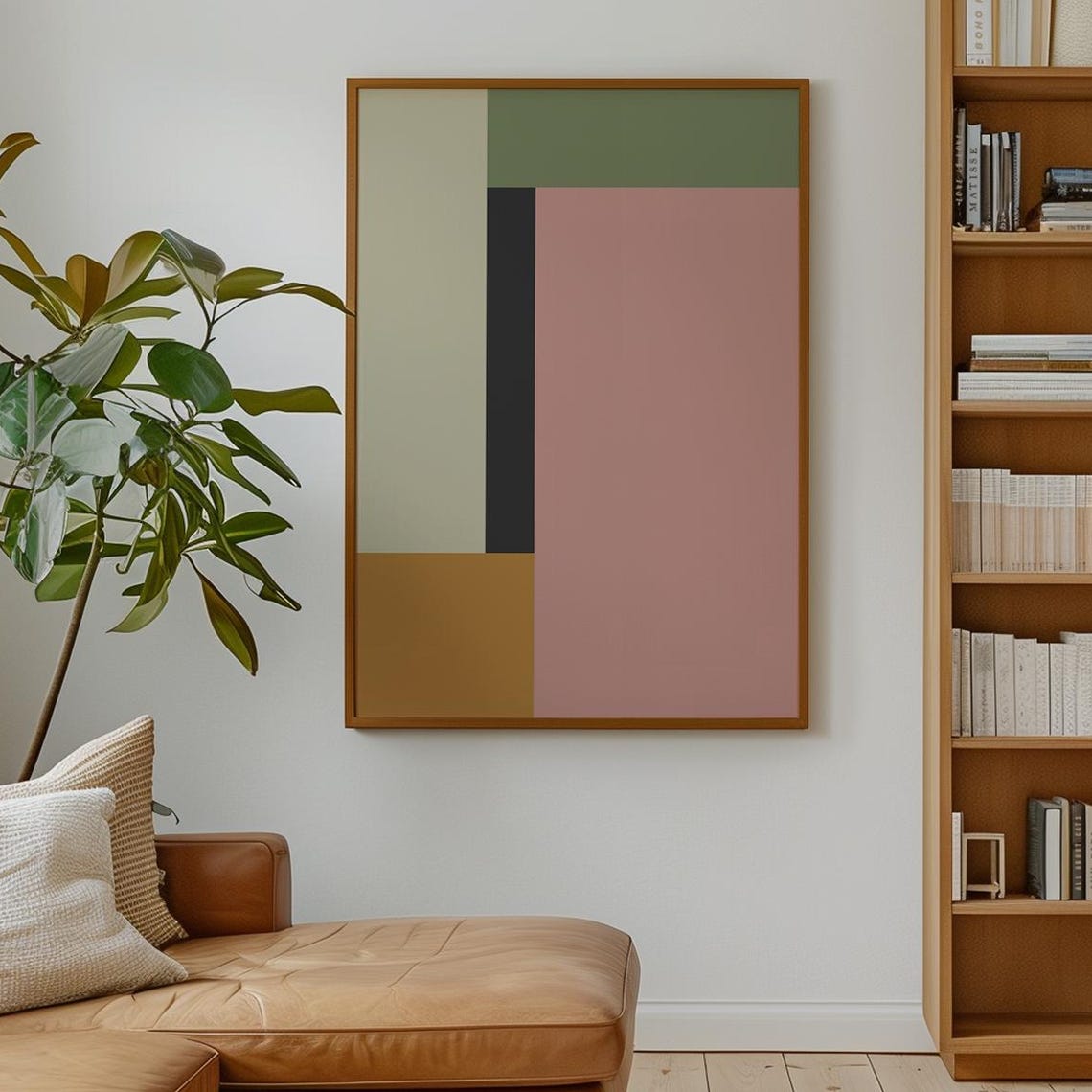 Classic Mid Century Modern Geometric Color Block Abstract Wall Art