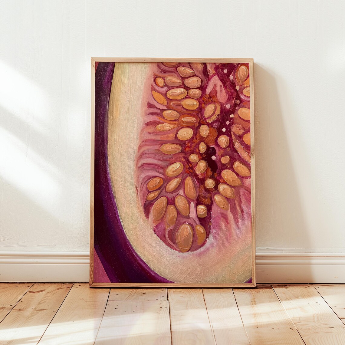 Okeeffe Inspired Fig Fruit Art Print, Modern Kitchen