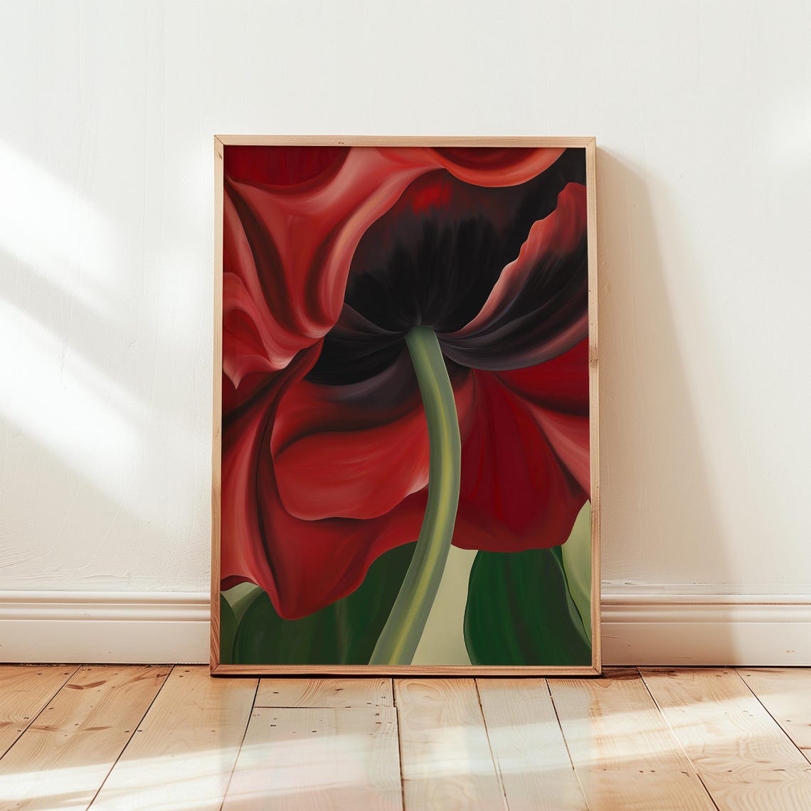 Georgia Okeeffe Poppy Print Abstract Red Flower Modern Wall Art