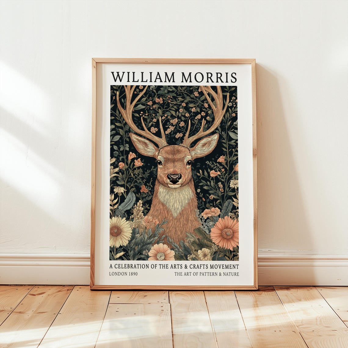 William Morris Deer Vintage Art Poster