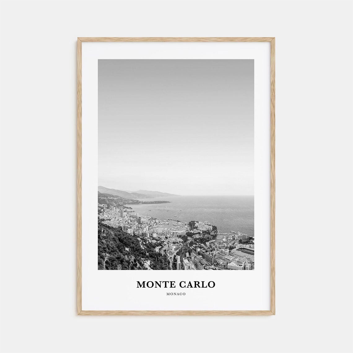 Monte Carlo Monaco Mediterranean Coastline Panorama Photo Poster