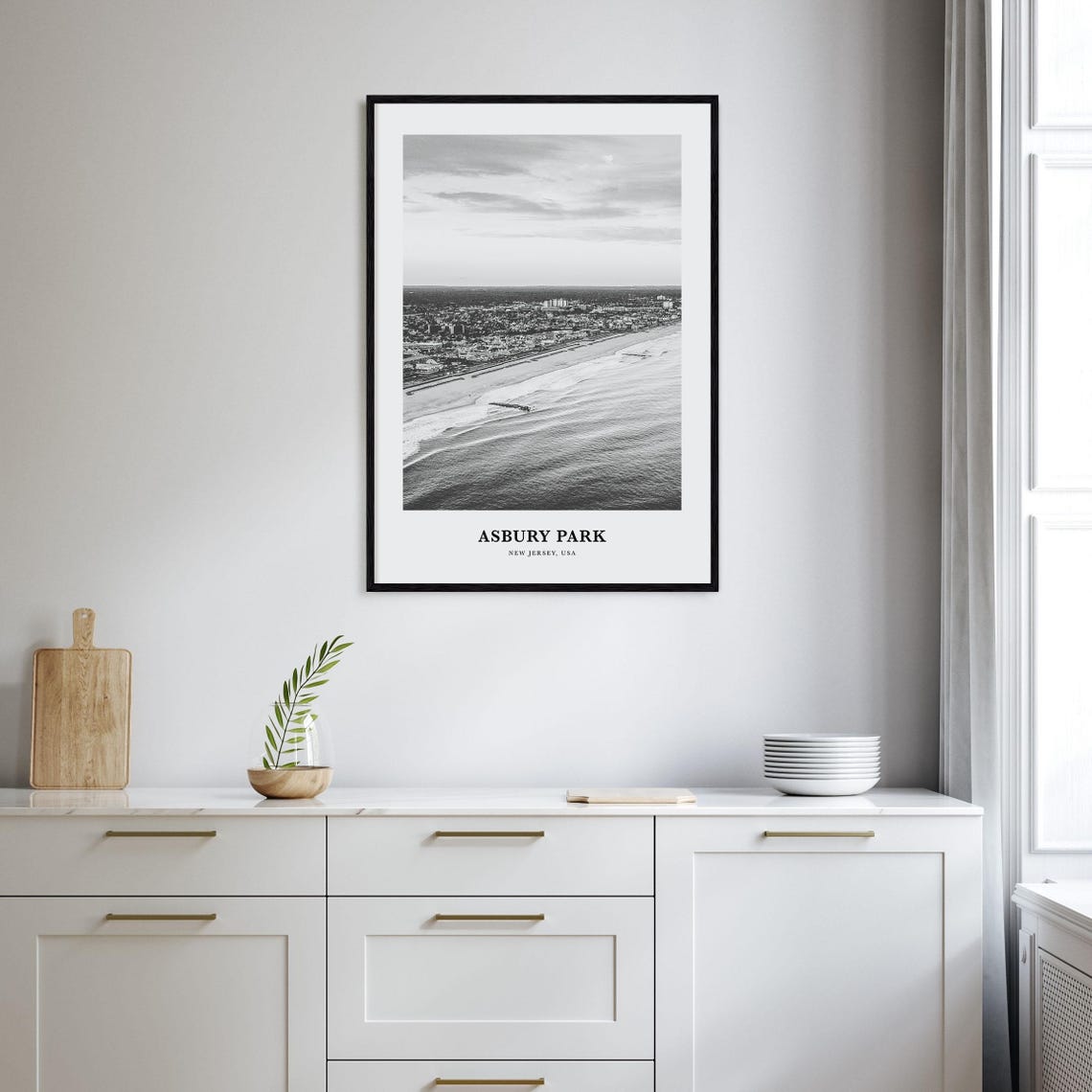 Asbury Park New Jersey Aerial Beach Boardwalk Ocean View Poster - Image 2