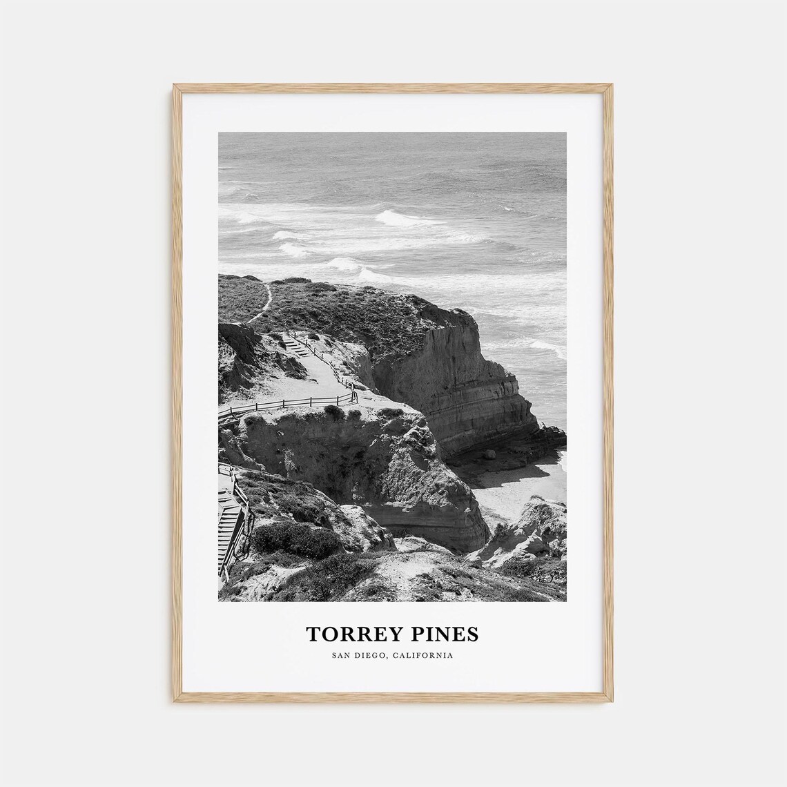 Torrey Pines Coastal Cliffs San Diego California Travel Poster