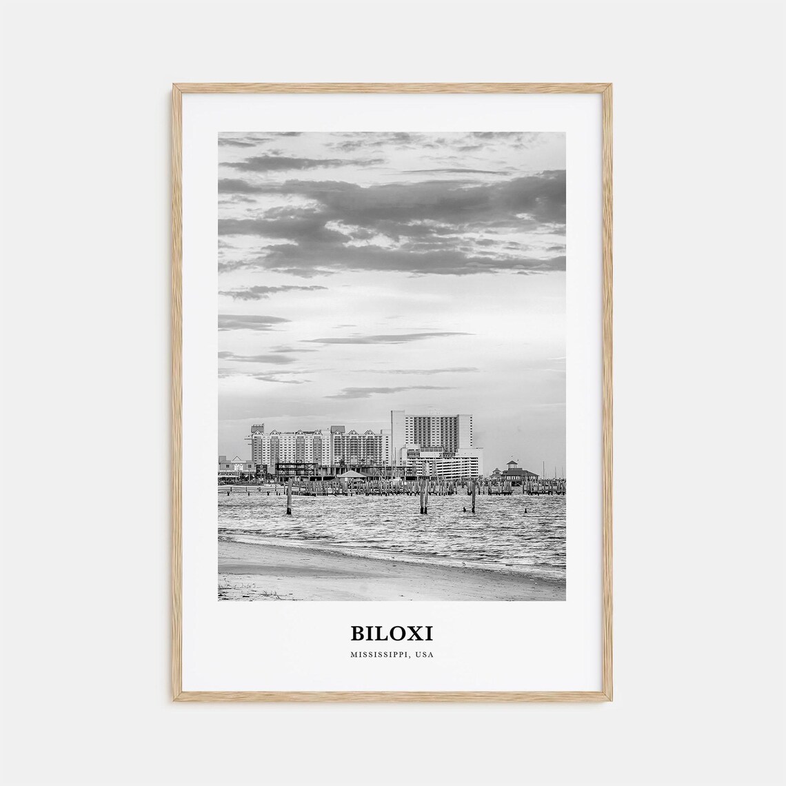 Biloxi Mississippi Beachfront Casino Hotels Ocean View Art Poster