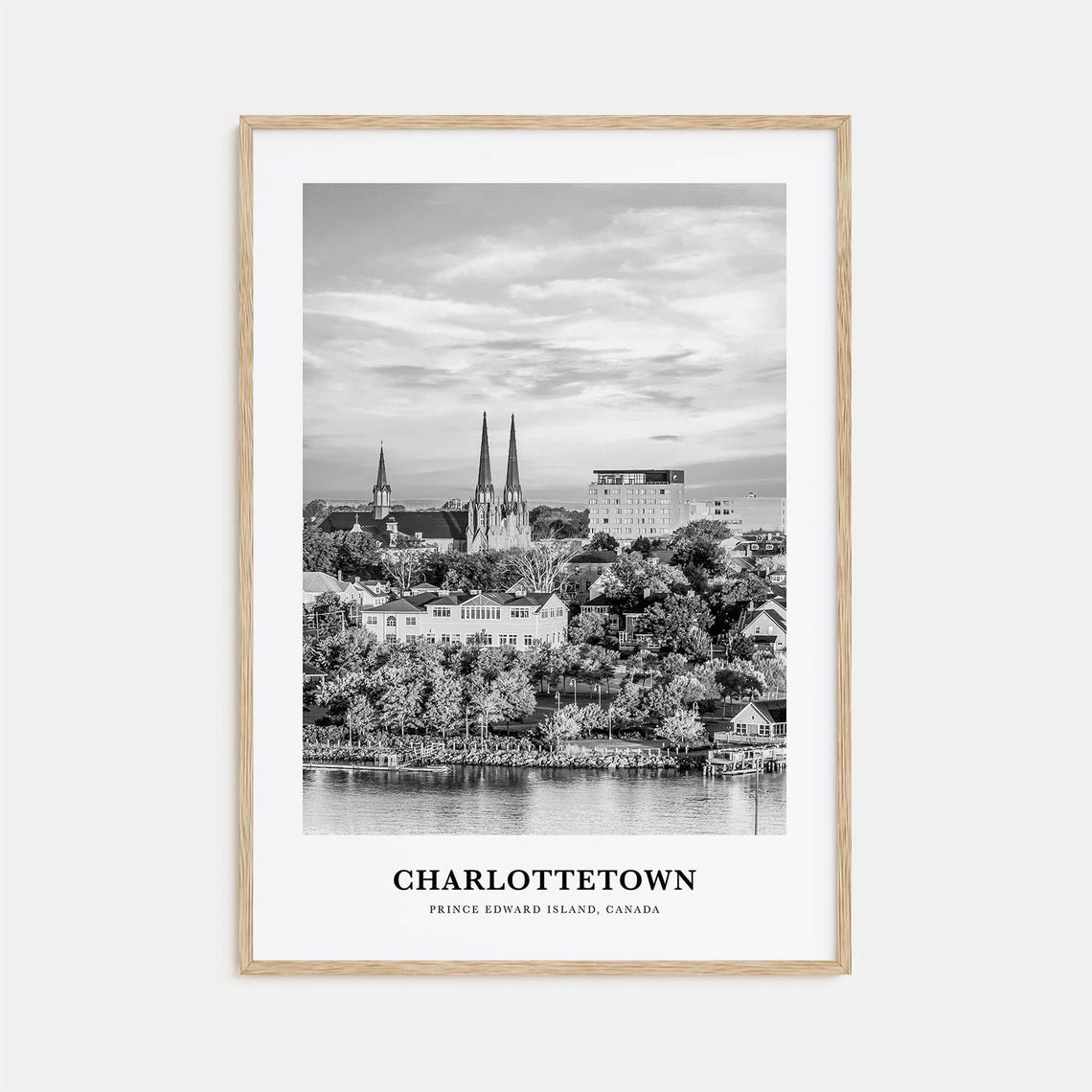 Charlottetown Canada Waterfront Skyline with Churches Poster