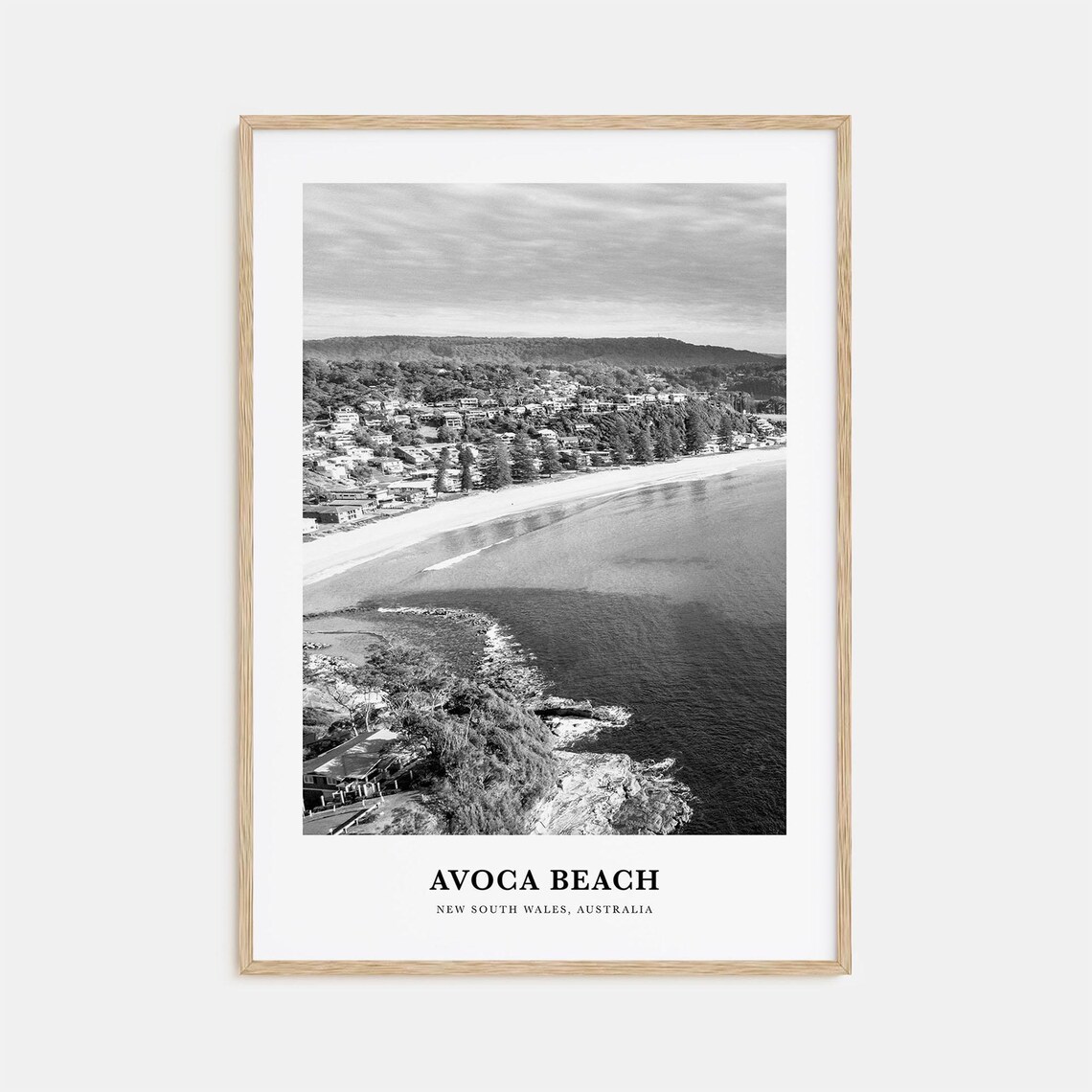 Avoca Beach New South Wales Australia Black and White Poster