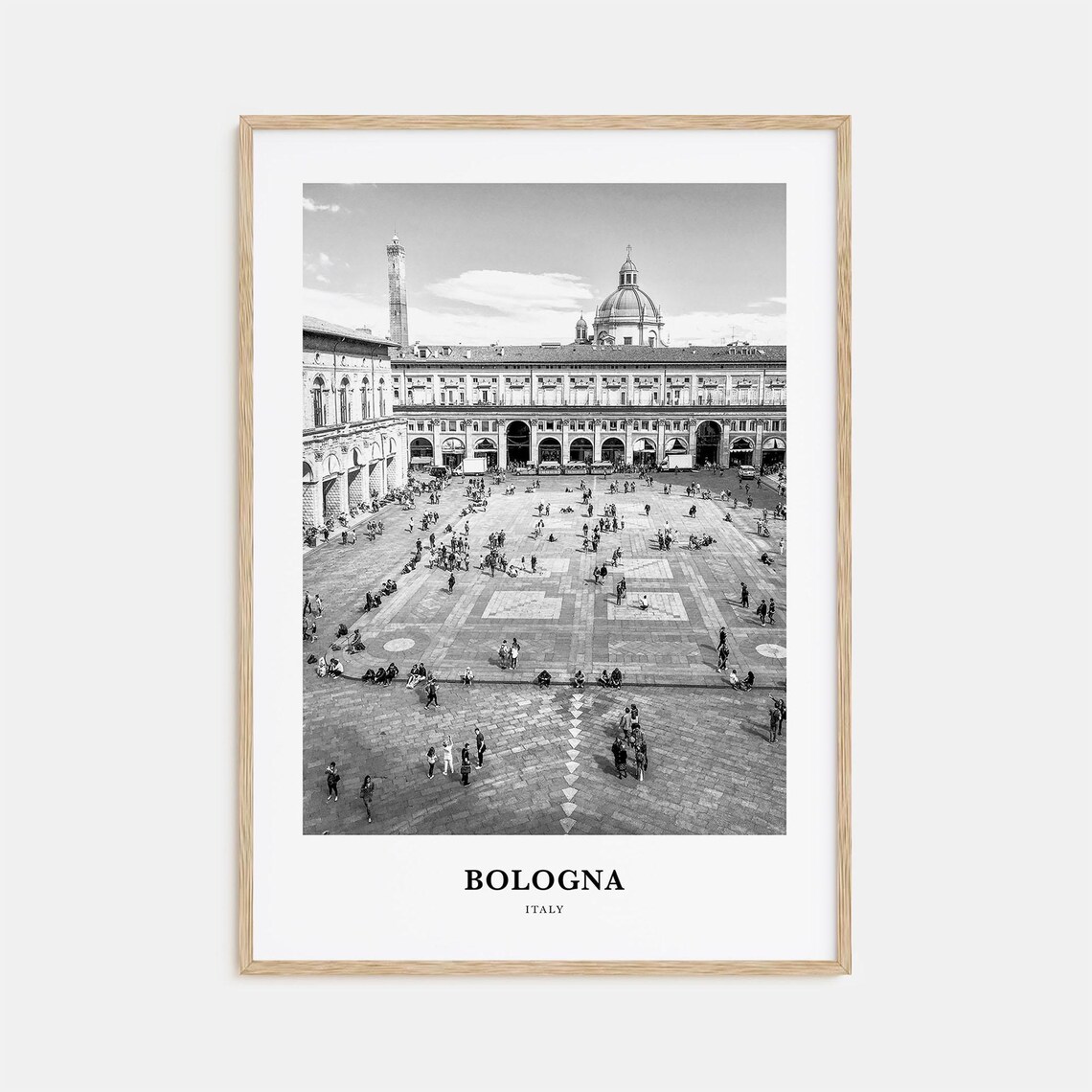 Bologna Italy Historic Square Towers City Center View Poster