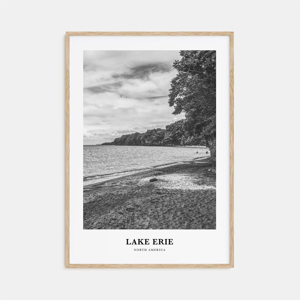 Lake Erie Quiet Tree Lined Shoreline Beach North America Travel Poster
