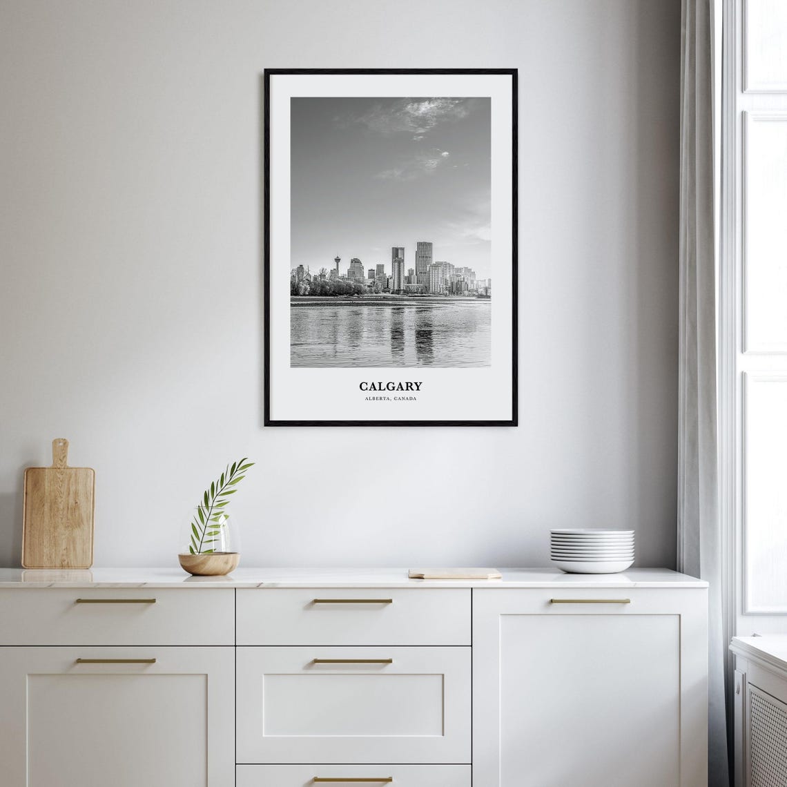 Calgary Alberta Canada Skyline Reflection in the River Poster - Image 2
