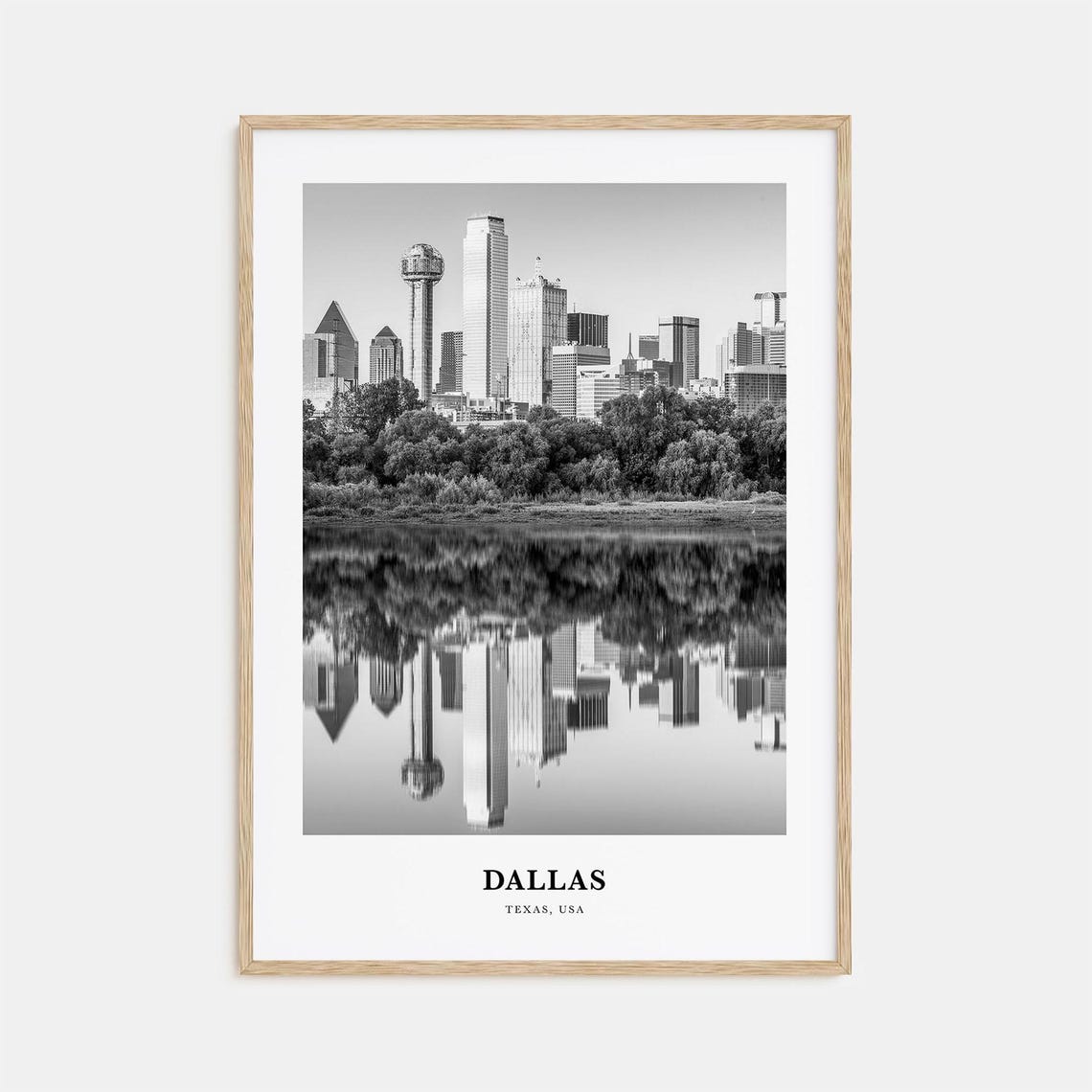 Dallas Texas Downtown Skyline Mirror Reflection Photo Poster