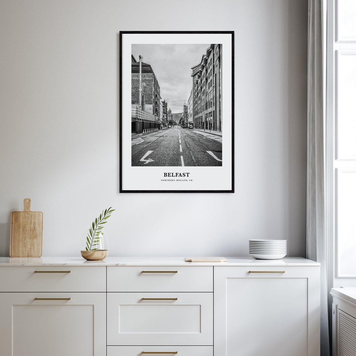 Belfast Northern Ireland Quiet City Street Urban Skyline Poster - Image 2