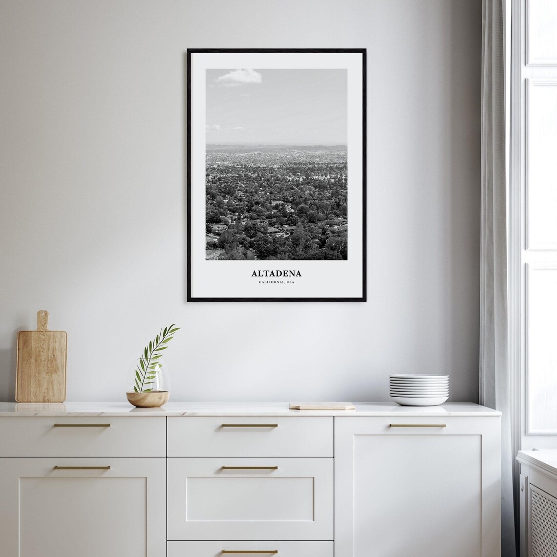 Altadena California Tree Lined Neighborhood Aerial Travel Poster - Image 2
