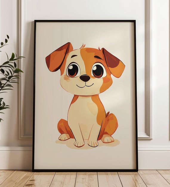 Playful Animal Print Playroom Decor Baby Room Childrens Nursery Dog Poster Kids Wall Art