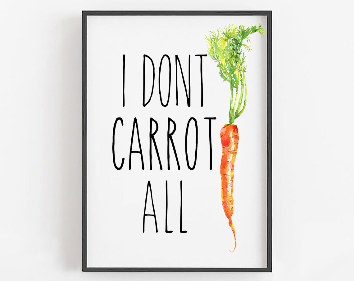 I Dont Carrot All Sign Funny Kitchen Decor