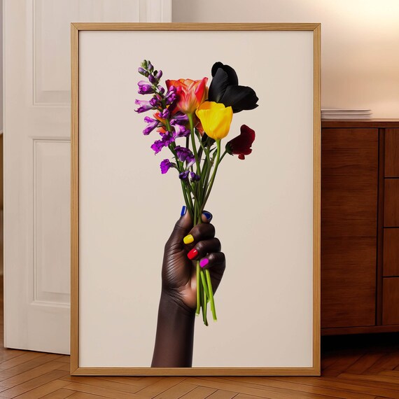 African Woman Modern Minimalist Art Print
