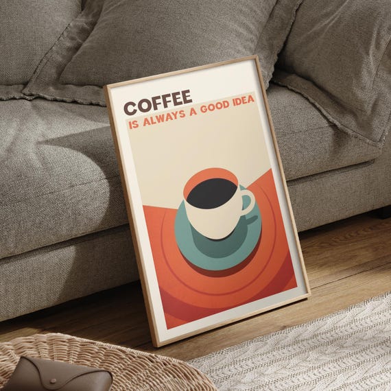 Kaffee Ist Immer Eine Gute Idee Franzsisches Kaffee Tasse Kaffee Boho Kaffee Kunst