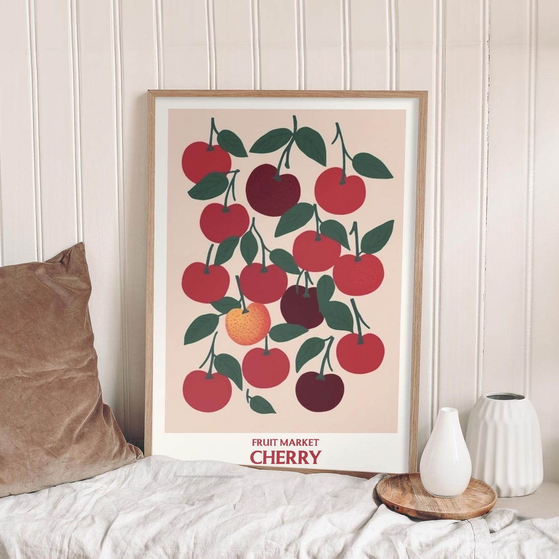Cherry Fruit Market Kitchen Vintage Food Illustration Poster - Image 4