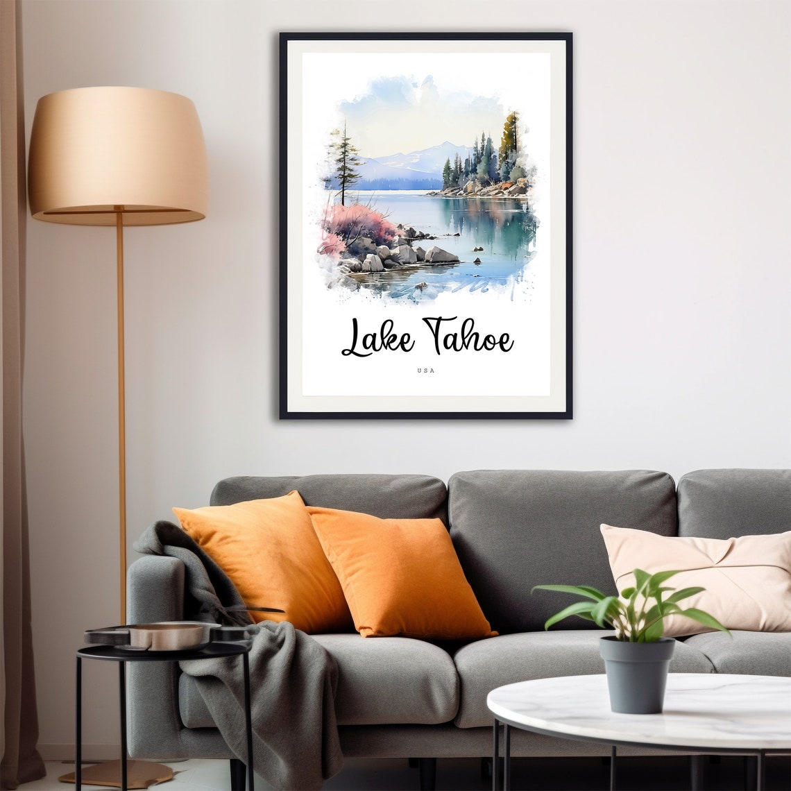 Lake Tahoe Usa Travel Gifts Lake Tahoe Poster Nevada Wall Art Print Usa Prints Watercolor Painting Travel Poster - Image 4