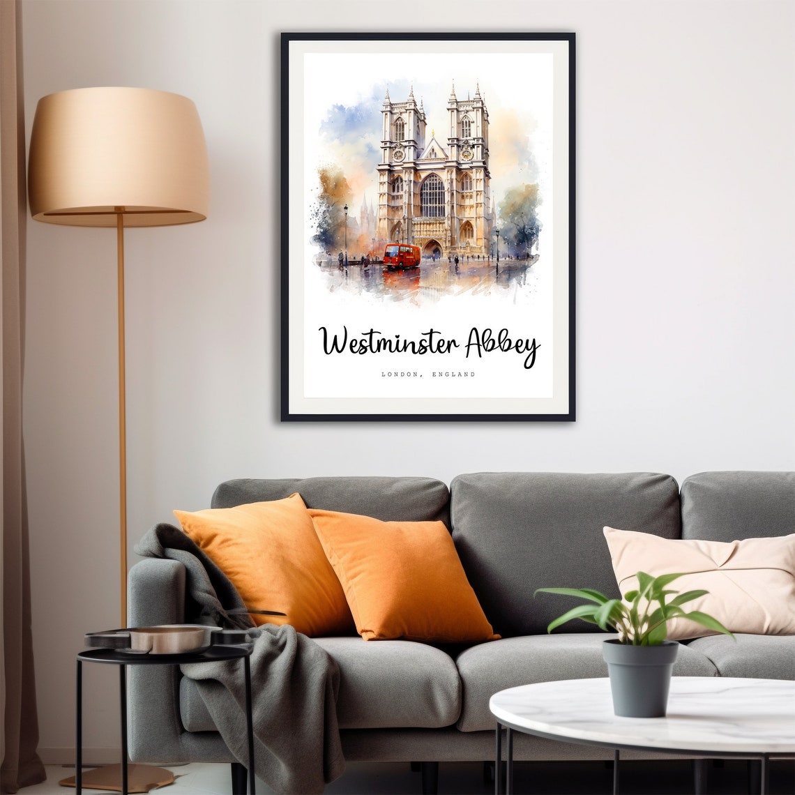 Westminster Abbey London England Travel Poster City Print United Kingdom Wall Art Europe Prints Uk Print Watercolor Painting - Image 4