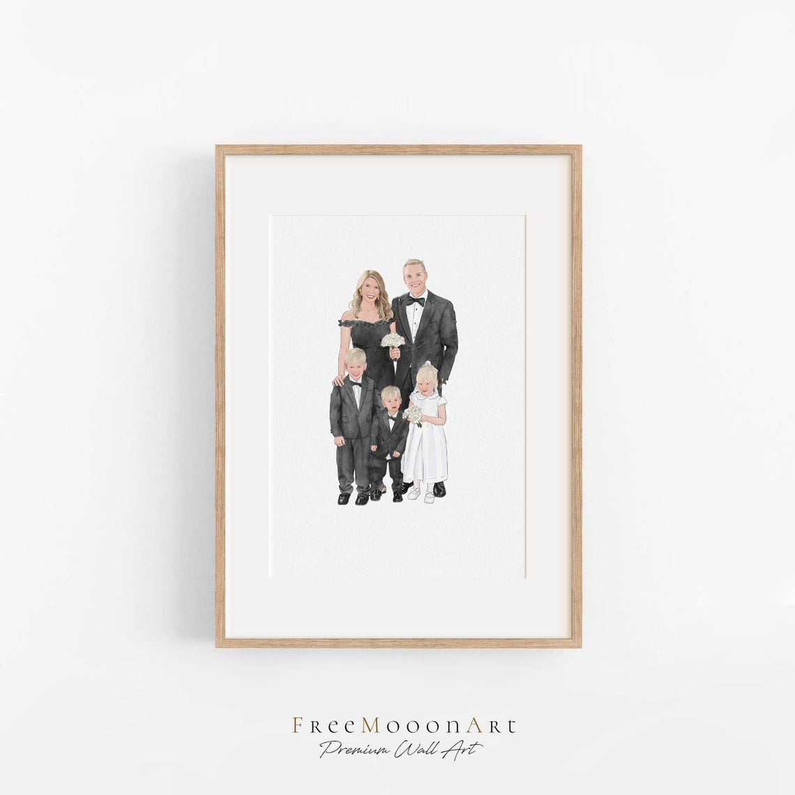 Generational Three Brides Wedding Watercolor Portrait Poster - Image 2