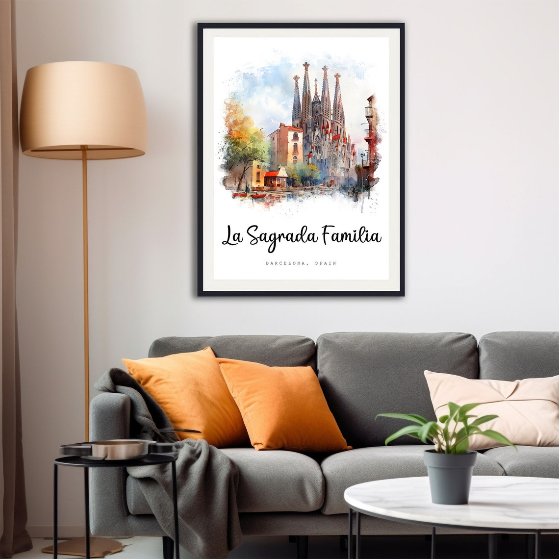 Sagrada Familia Barcelona Spain Travel Poster Barcelona City Print Wall Art Europe Prints Art Watercolor Painting Travel Gifts - Image 4