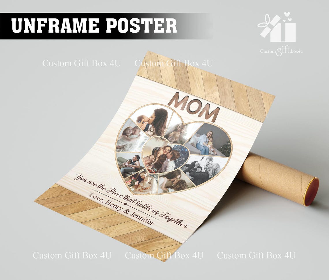 Personalized Mom Photo Collage Custom Mothers Day Gift Sentimental Gift For Mom Mommy Birthday Gift From Daughter Son - Image 2