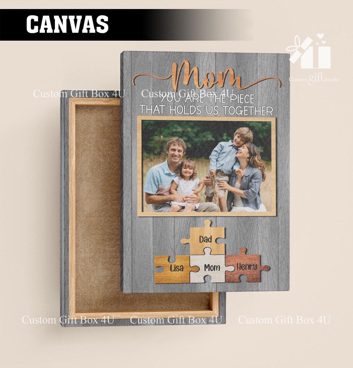 Mom You Are The Piece That Holds Us Together Puzzle Family Poster - Image 4