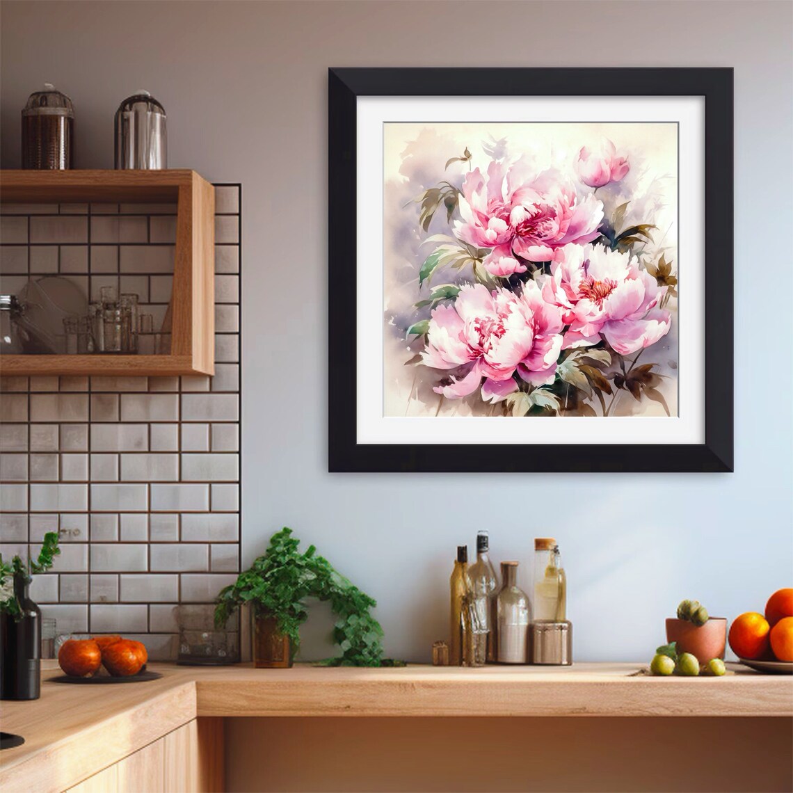 Blush Pink Peonies Watercolor Floral Botanical Romance Art Print - Image 3