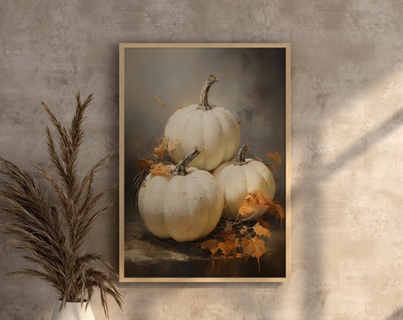 Fall Wall Decor Pumpkin Painting On Canvas Autumn Gallery Retro Halloween Png Printables Vintage