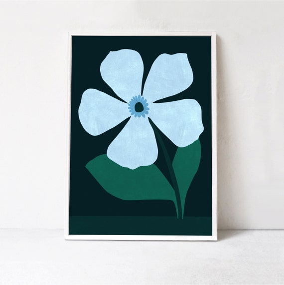 Flower Illustration, Kids Room Playroom Decor Art Print