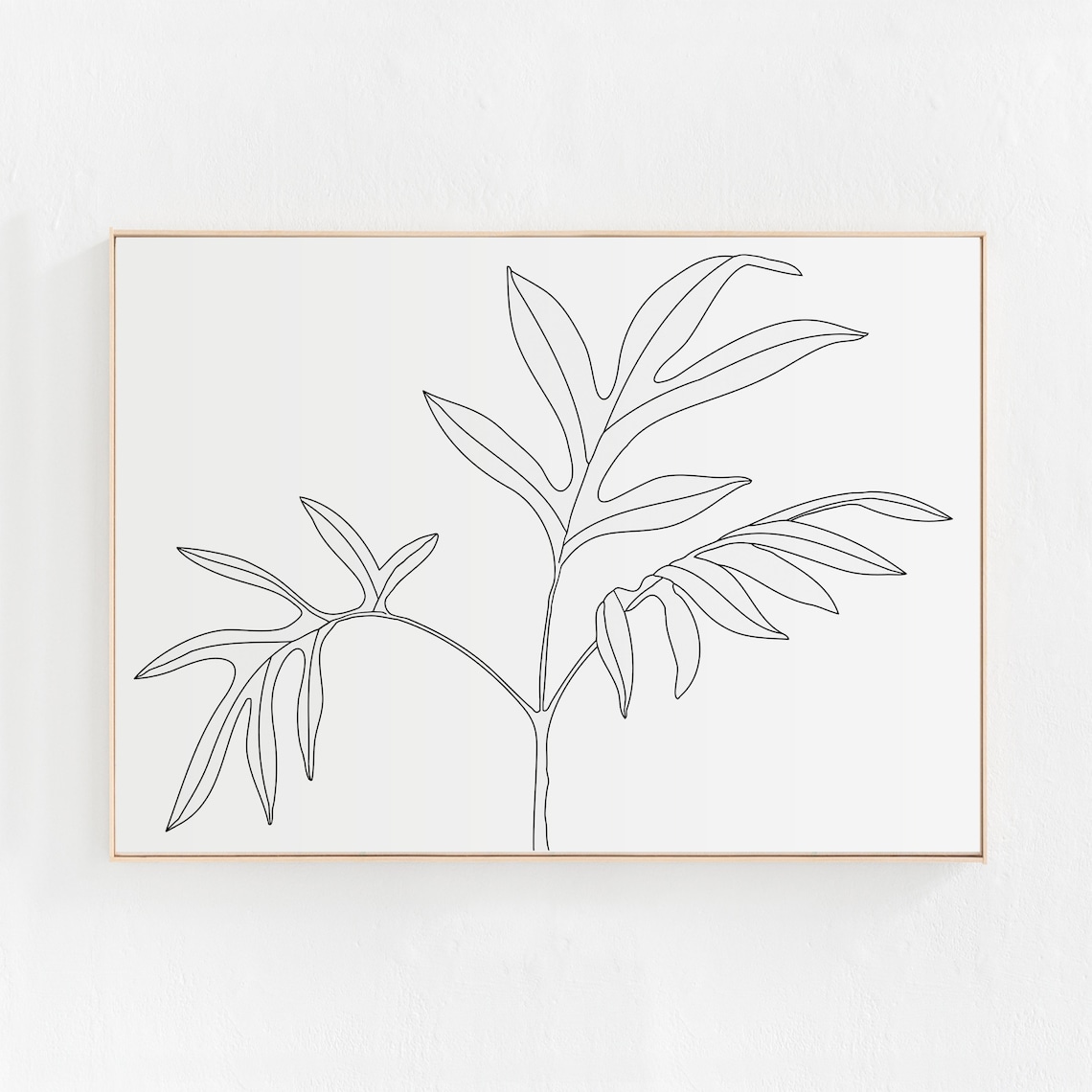 Botanical Leaf Art, Minimalist Black And White Print