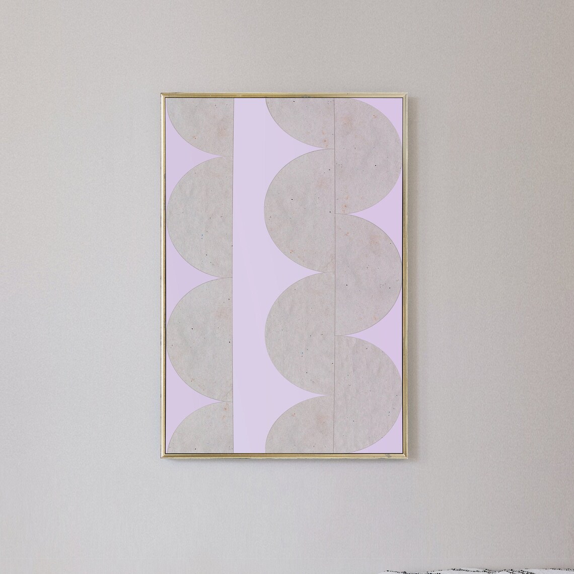 Mid Century Modern Pink Abstract Geometric Art