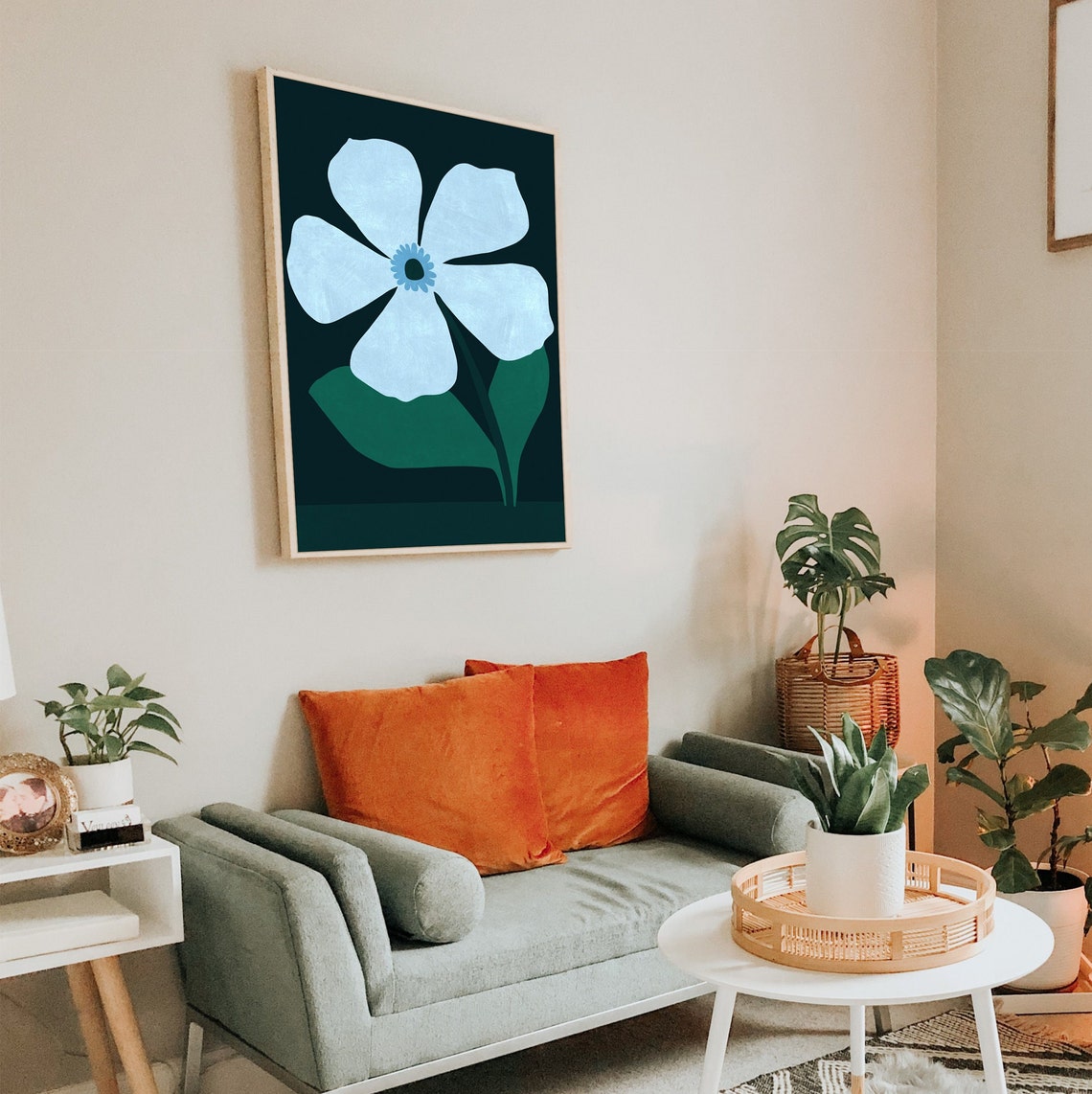 Flower Illustration, Kids Room Playroom Decor Art Print - Image 3