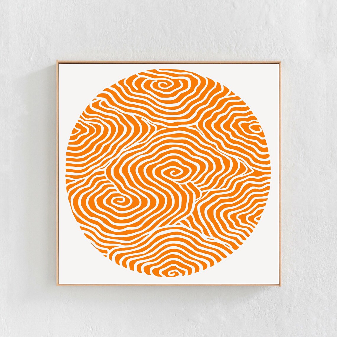 Orange Abstract Art Print, Circle Square Print