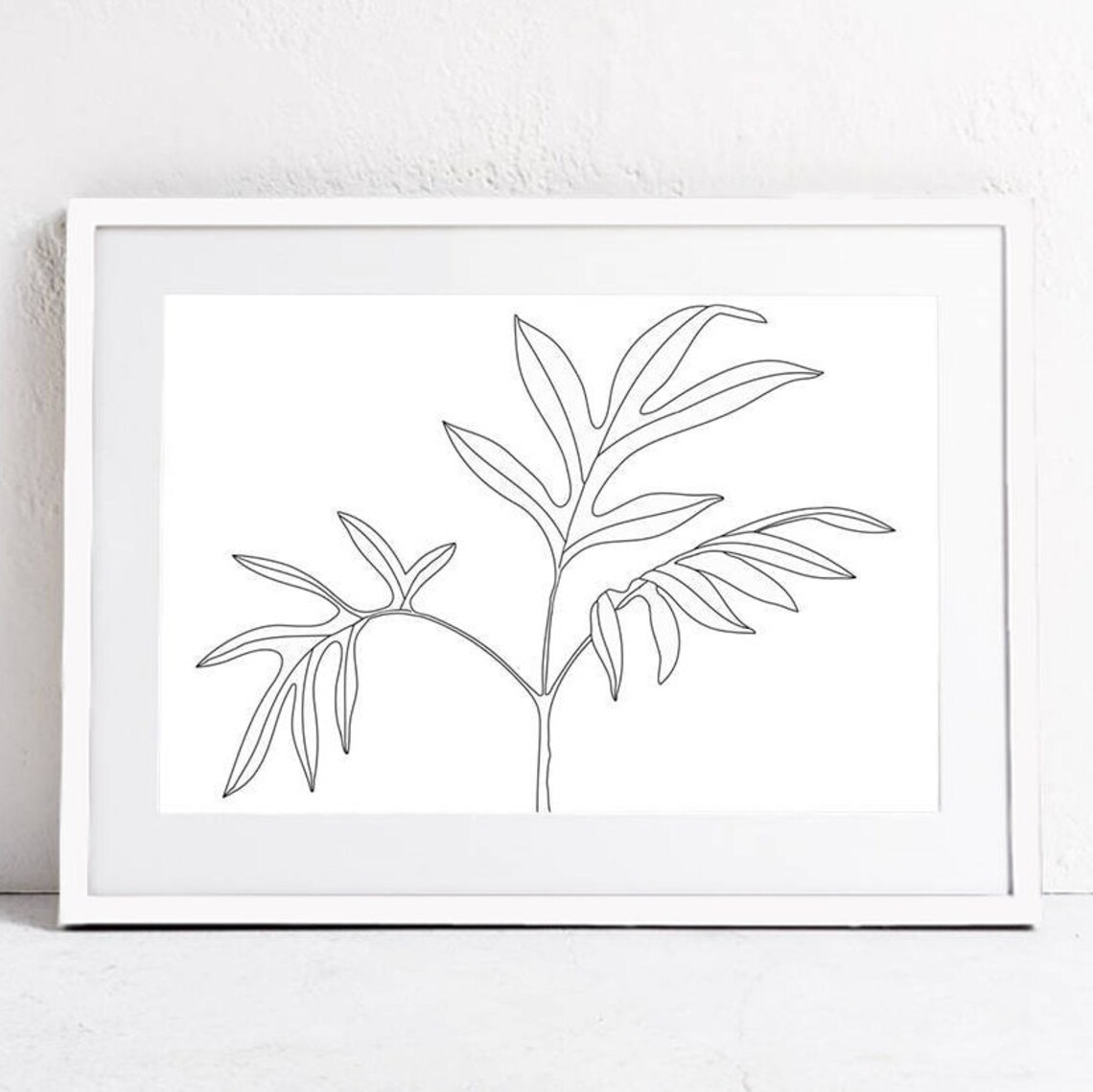 Botanical Leaf Art, Minimalist Black And White Print - Image 2