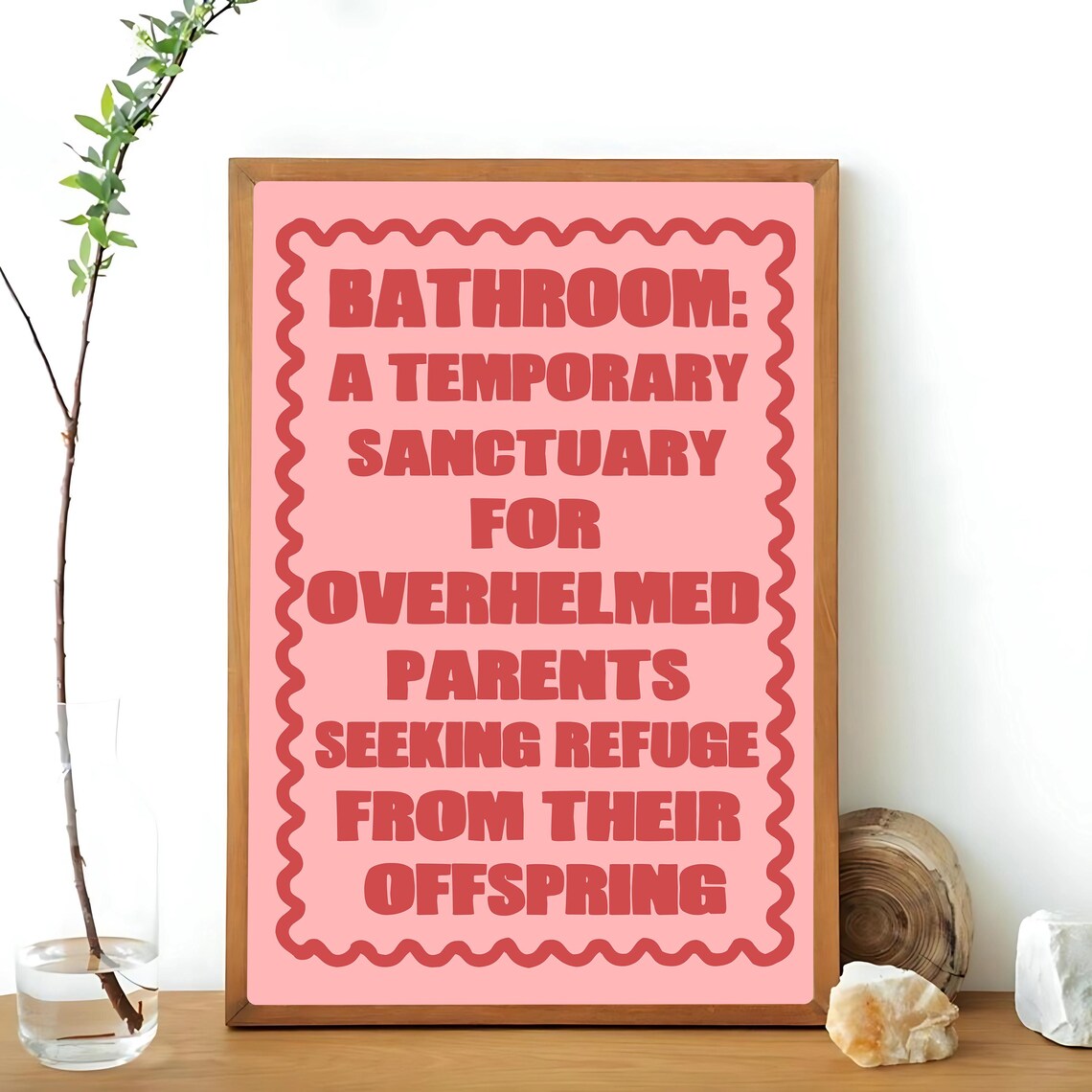 Funny Bathroom Typography, Bathroom Sanctuary Poster - Image 2