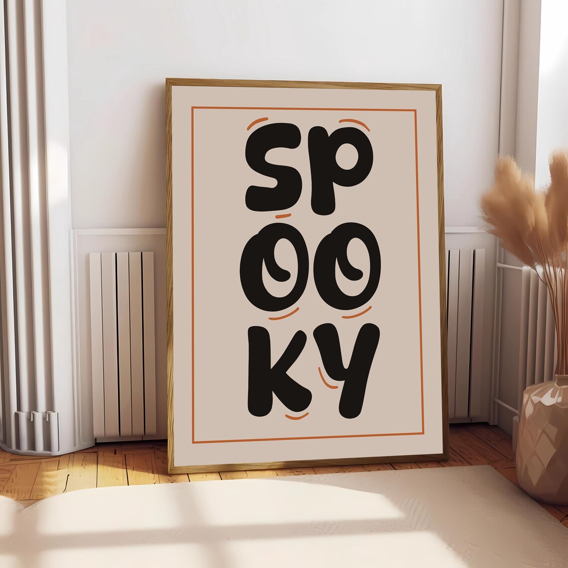 Spooky Black Orange Beige Halloween Chunky Letter Typography Poster - Image 2