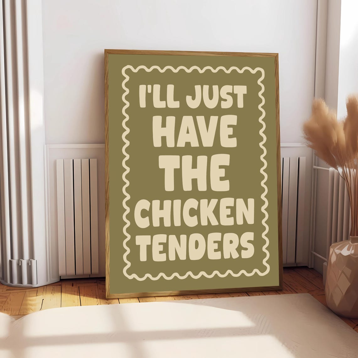 Ill Just Have The Chicken Tenders Print Retro Olive Green Kitchen Print Kitchen Decor Kitchen Wall Art Kitchen Poster Funny Quote Print - Image 2