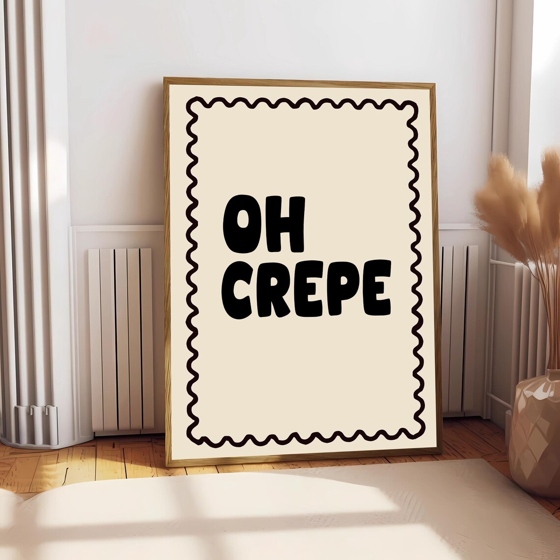 Oh Crepe Print, Neutral Kitchen Humor Art Print - Image 2