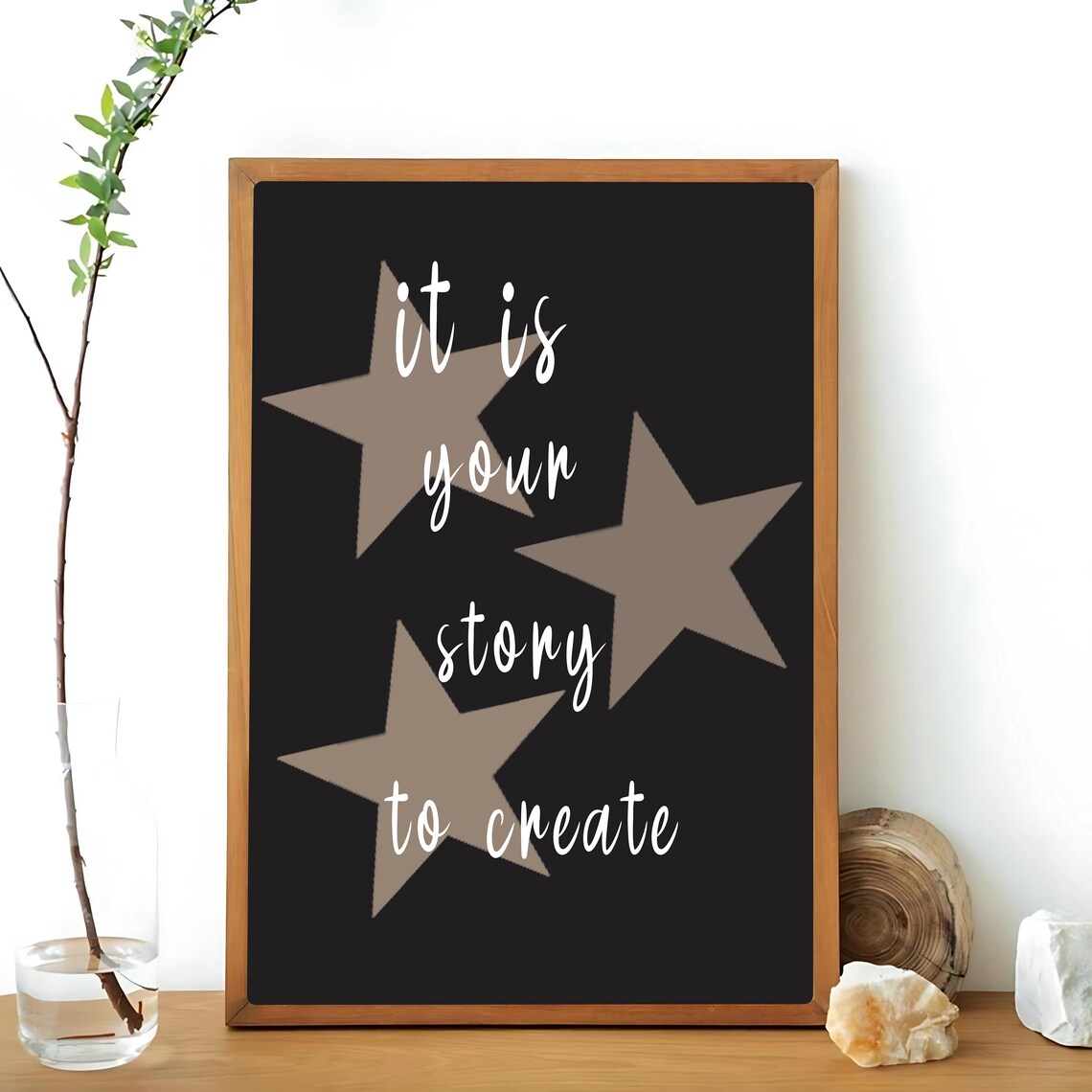 It Is Your Story To Create Starry Black Motivational Quote Poster - Image 3