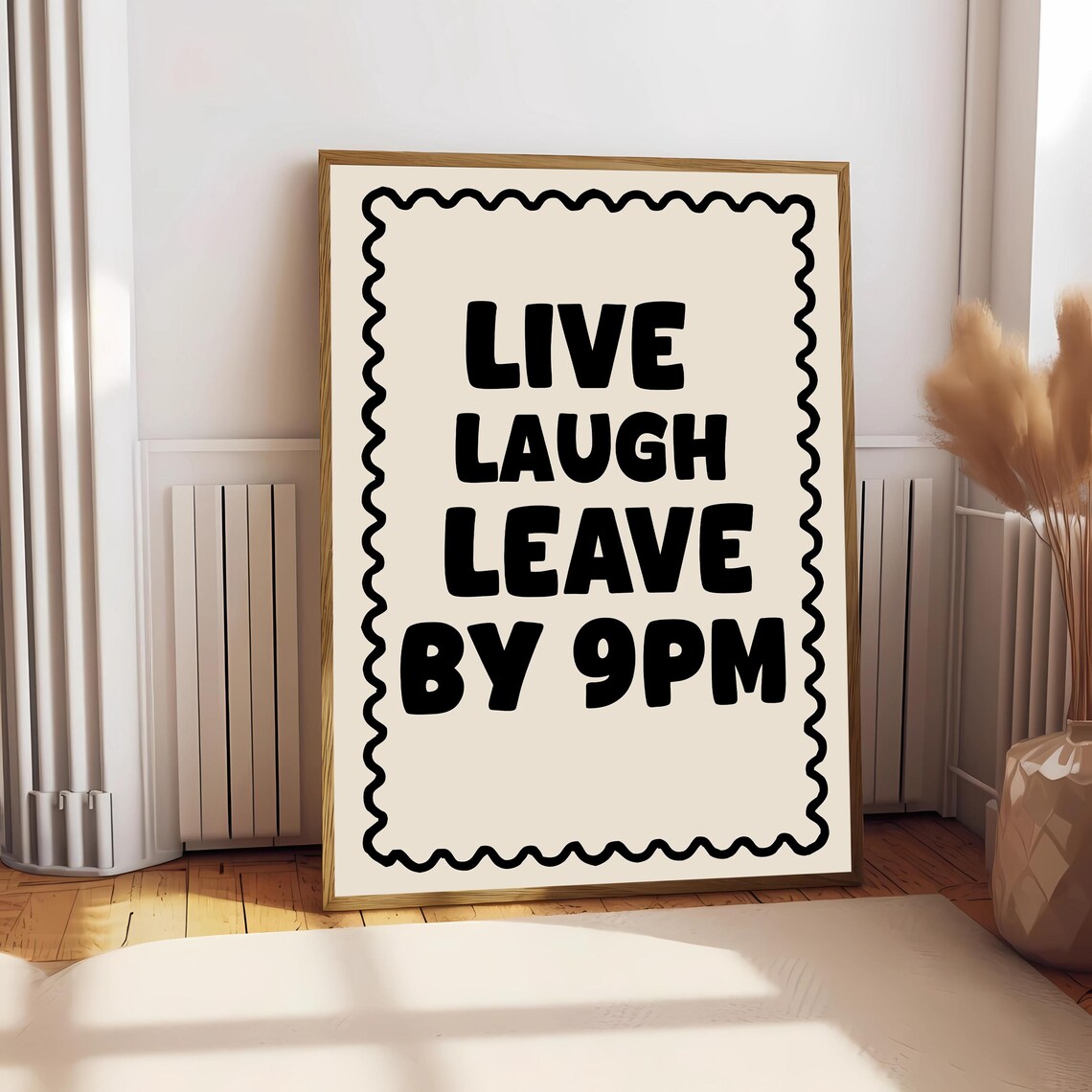 Live Laugh Leave By 9pm, Funny Boho Art Print - Image 2