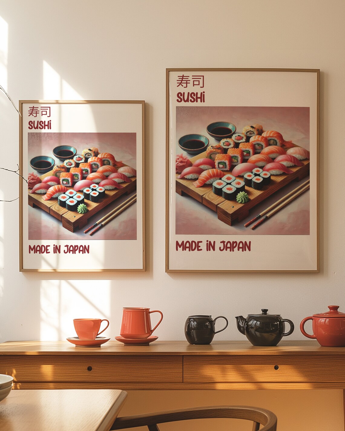 Sushi Japan Japanese Food Illustration Made in Japan Kitchen Poster - Image 2