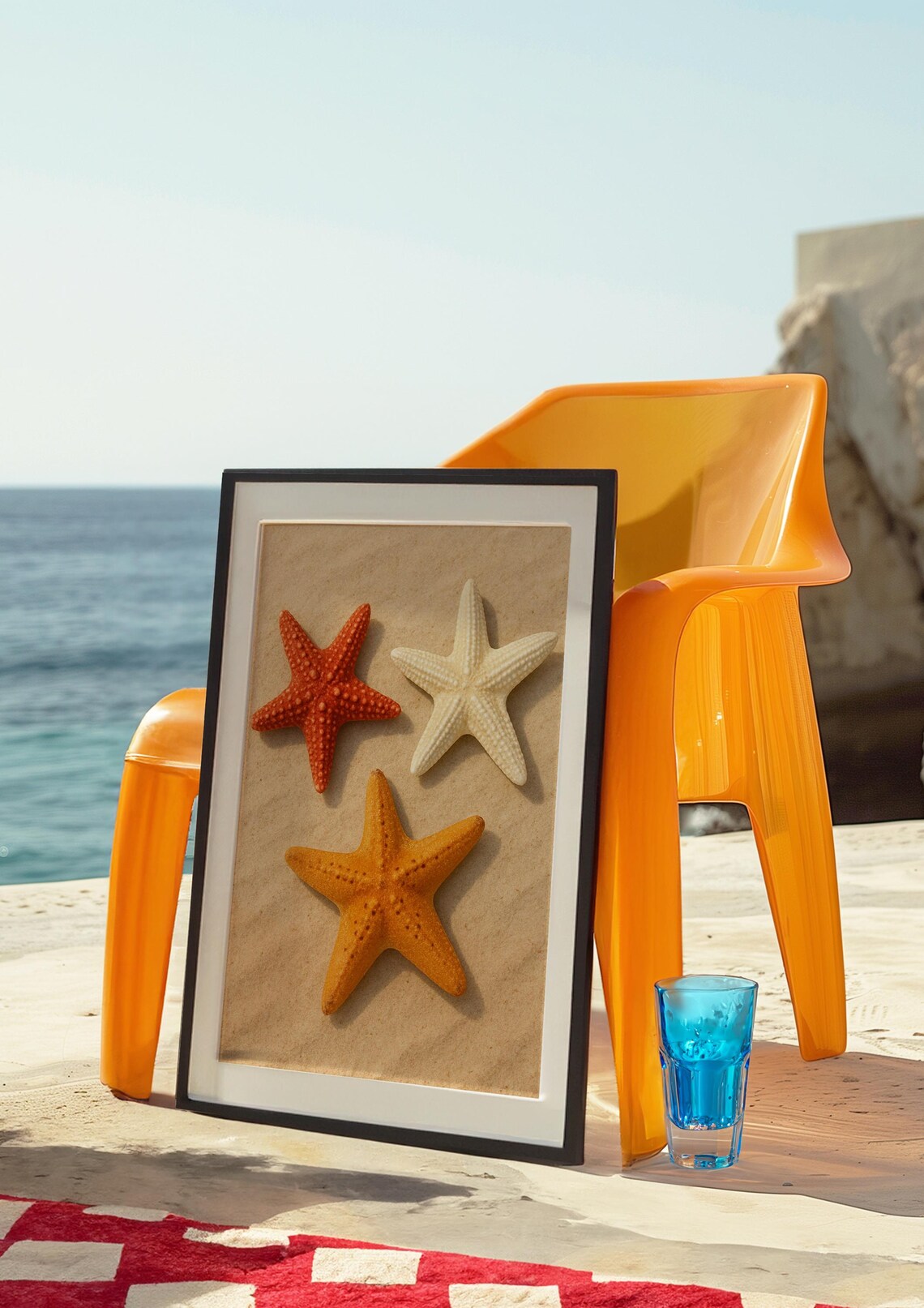 Starfish Poster Ocean Art Print Beachy Decor Beach Wall Blue Coastal Surf Up Room - Image 3