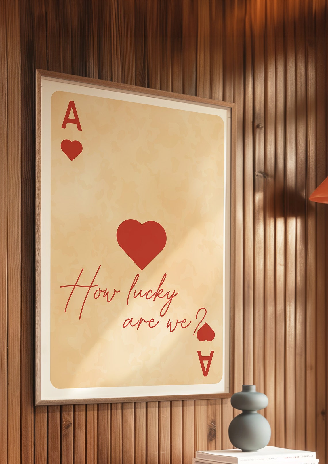 How Lucky Are We Ace of Hearts Card Retro Romantic Love Poster - Image 4