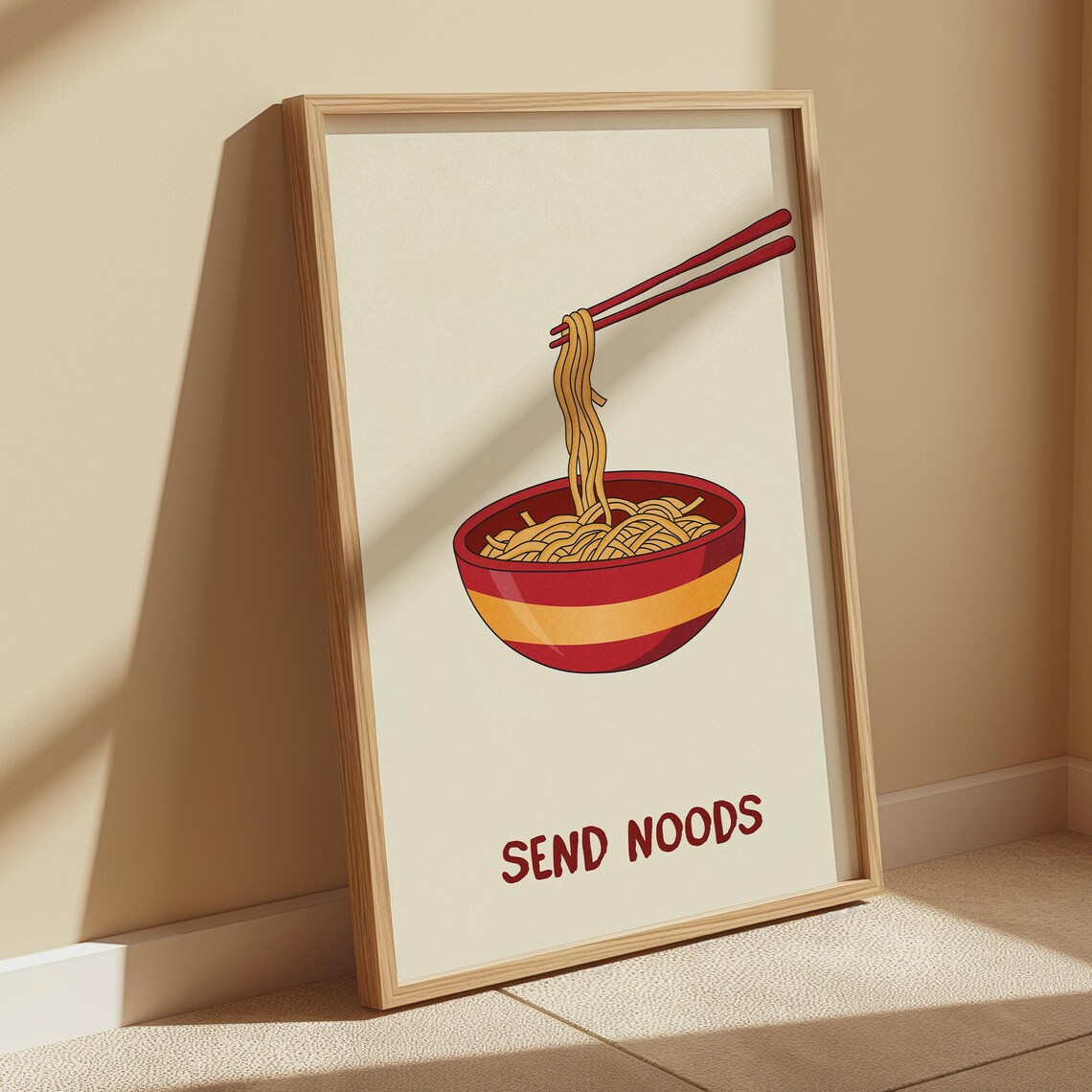 Send Noods Noodles Print, Kitchen Bar Cart Art - Image 3
