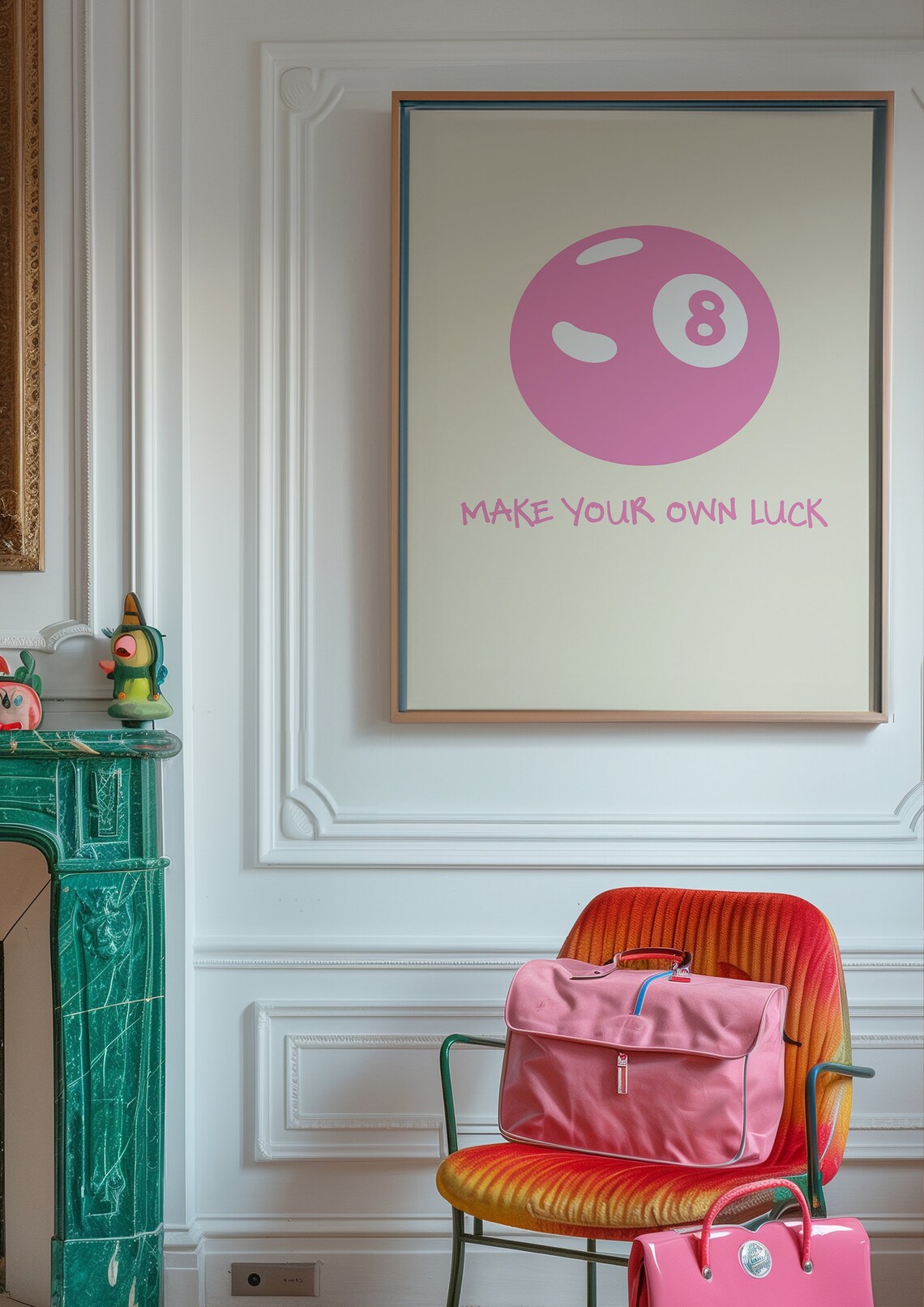 Vintage Luck 8 Ball Poster, Trendy Pool Ball Art Print - Image 4