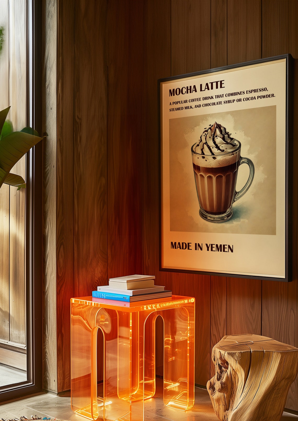 Mocha Latte Yemen Coffee Recipe Illustration Vintage Kitchen Poster - Image 4