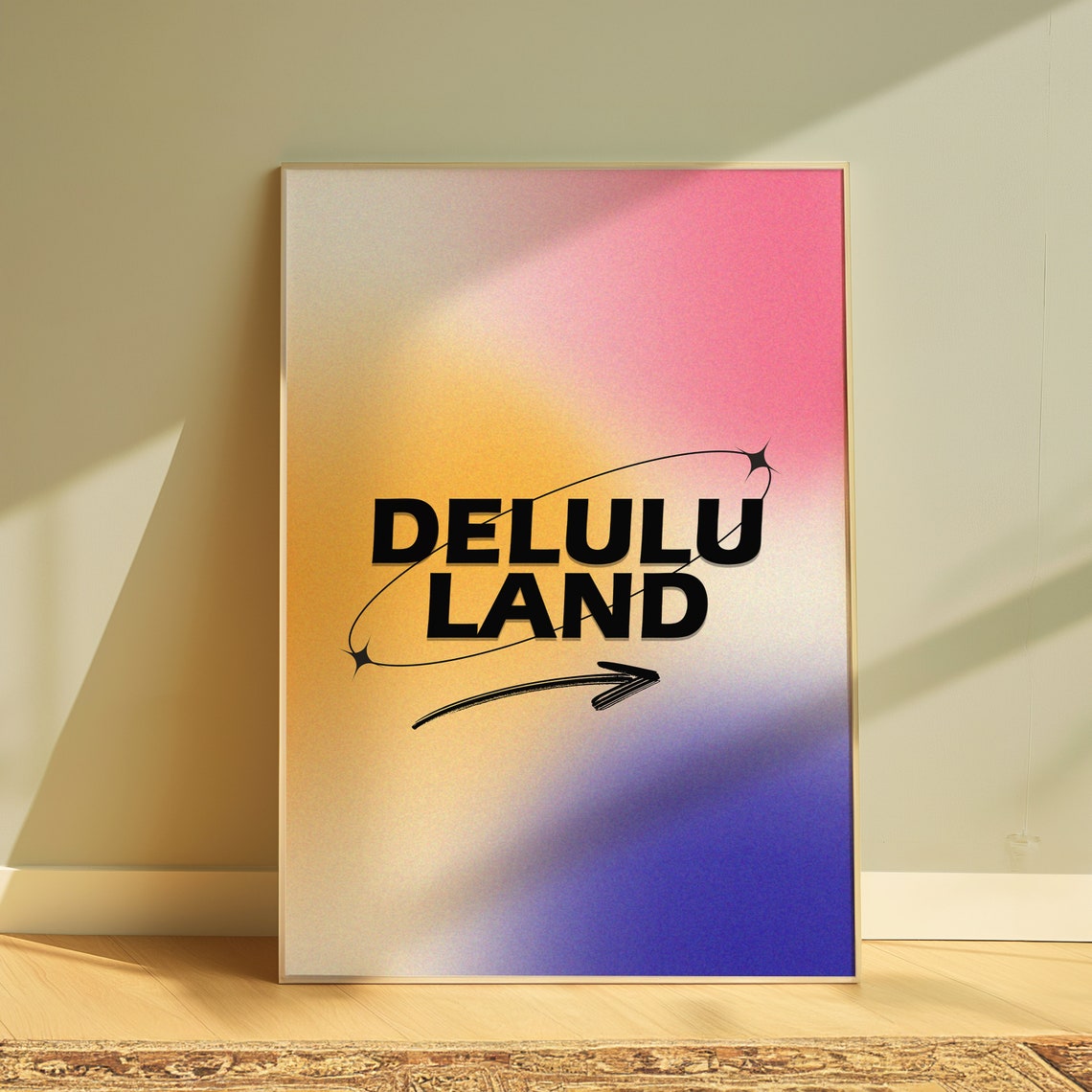 Delulu Land Poster Trendy Delulu Wall Art Delulu Land Sign Printable Aesthetic Decor Aesthetic Apartment Preppy Print - Image 4