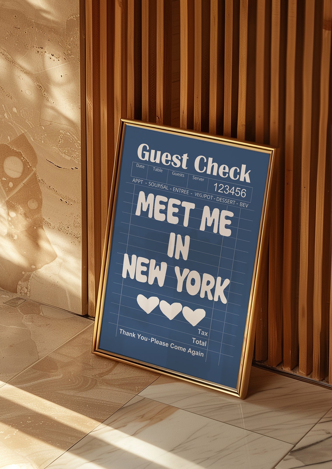 Meet Me In New York Poster Guest Check Poster Aesthetic Preppy Print New York City Art Minimalist Art Trendy Wall Art Printable Poster - Image 3