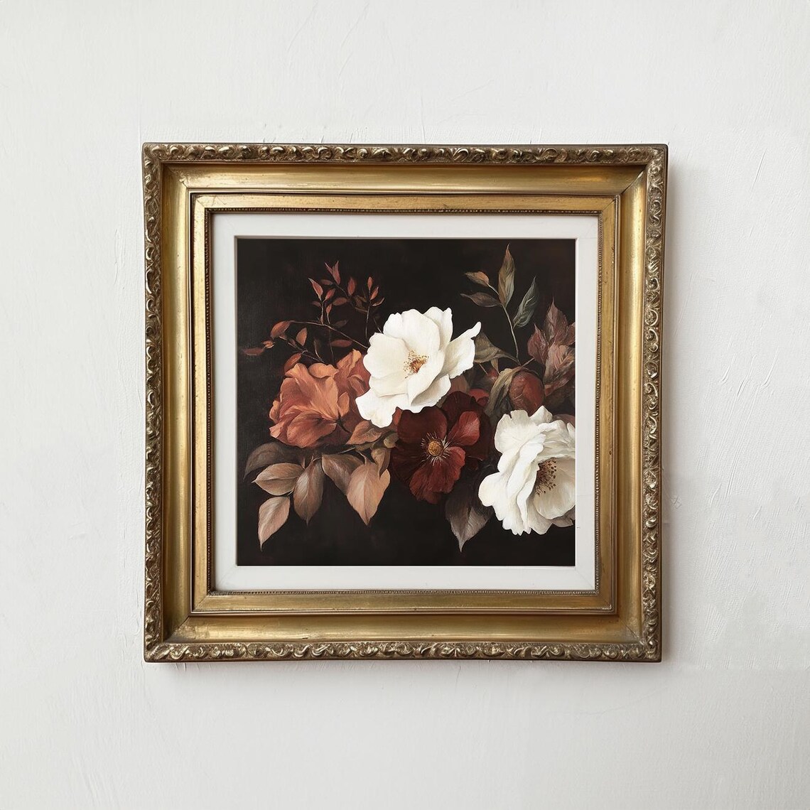 Vintage Fall Floral Art Print, Moody Autumn Botany - Image 2